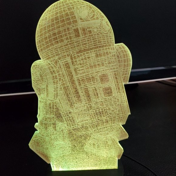 Star Wars R2-D2 3D Illusion Lamp - Picture 3 of 15